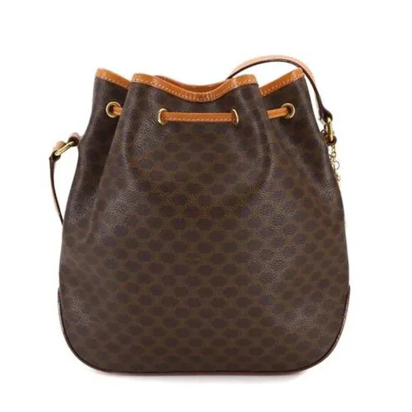 CELINE Macadam Shoulder Bag Leather Brown Gold Hardware - COA included - Picture 2 of 10